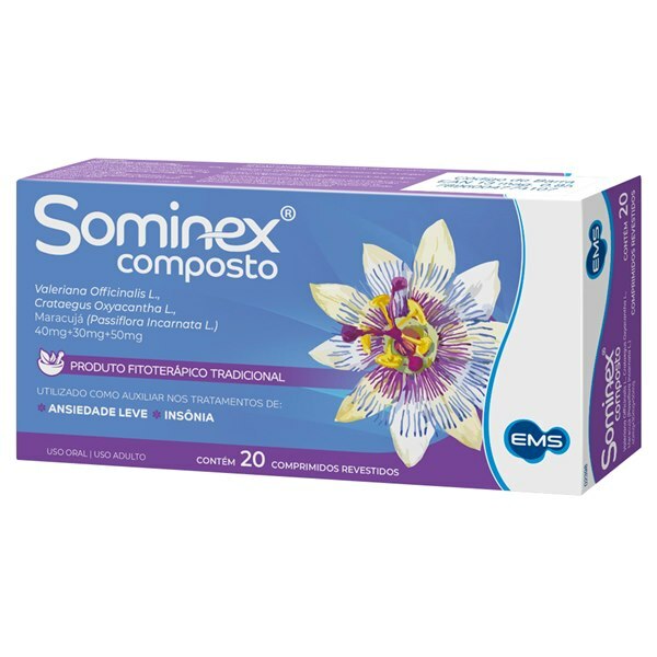 VALERIANA + PASSIFLORA EMS - SOMINEX COMPOSTO 20 COMPRIMIDOS - Ultrafarma