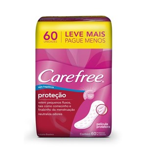 Protetor Diário Carefree Proteção Sem Perfume 60 Unidades