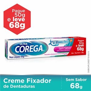 FIXADOR COREGA ULTRA CREME SEM SABOR LEVE 68 PAGUE 50G