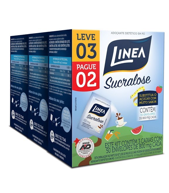 Adocante Linea Sucralose 50 Envelopes Leve 3 Pague 2 Ultrafarma