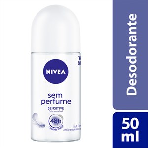 Desodorante Antitranspirante Roll-On Nivea Sensitive Sem Perfume 72H 50Ml