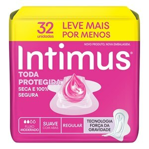 Absorvente Intimus Gel Cobertura Extra Suave Com Abas - 32 Unidades