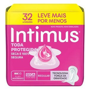 Absorvente Intimus Gel Cobertura Seca Com Abas - 32 Unidades