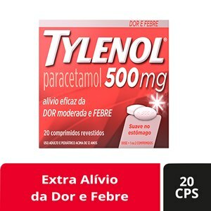 Paracetamol - Tylenol 500Mg 20 Comprimidos