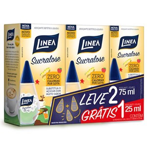 Adoçante Linea Sucralose Gotas - Pack Leve 2 De 75Ml Grátis1 Unidade De 25Ml