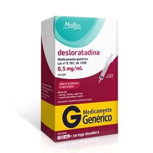 DESLORATADINA XAROPE 100ML - MEDLEY - GENÉRICO