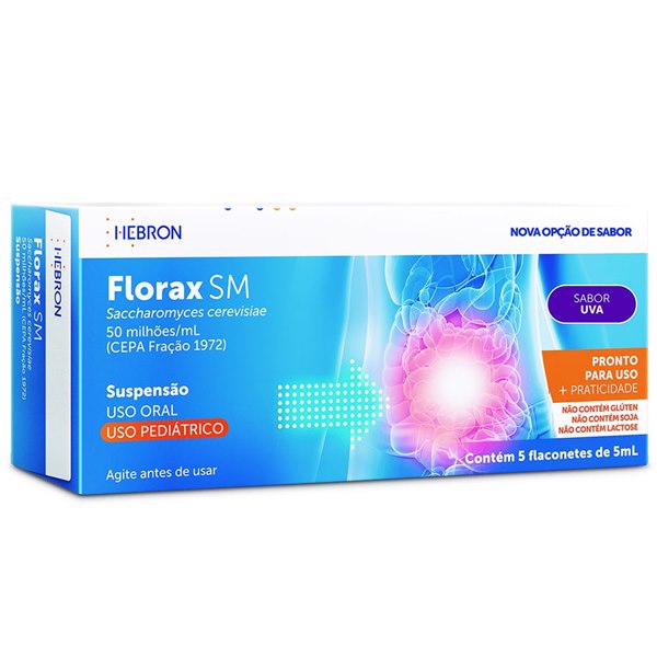 FLORAX SM PEDIÁTRICO SUSPENSÃO ORAL 5 FLACONETES 5ML - Ultrafarma