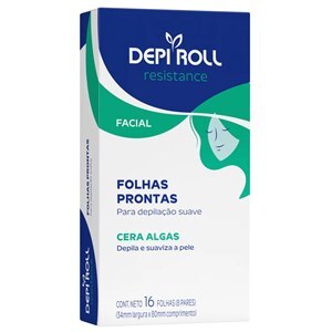 DEPIROLL FOLHAS PRONTAS PARA DEPILAÇÃO FACIAL RESISTANCE SUAVE  8 PARES 