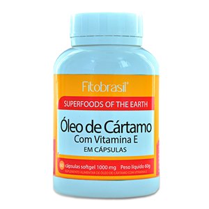 Óleo De Cártamo + Vitamina E 1450Mg Fitobrasil 60 Cápsulas 