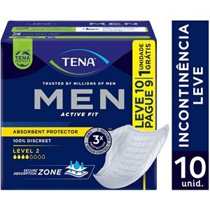 Absorvente Protetor Masculino Tena Men Active Fit 10 Unidades