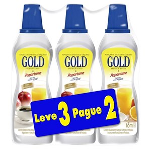 Kit Adoçante Gold Aspartame 65Ml - Leve 3 Pague 2