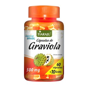 Graviola Tiaraju 500Mg 60 Cápsulas + 10 Grátis