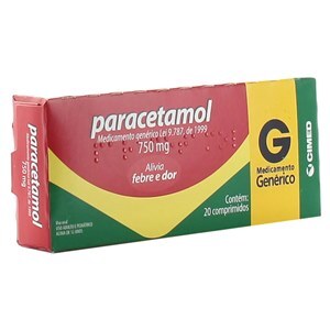 Paracetamol 750Mg 20 Comprimidos - Cimed - Genérico