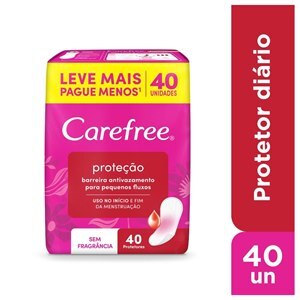 Protetor Diário Carefree Proteção Sem Perfume Leve Mais E Pague Menos 40 Unidades