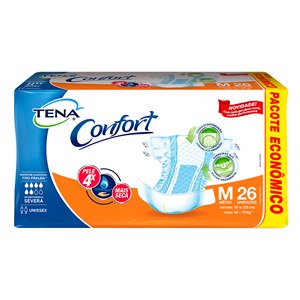Fralda Geriátrica Tena Confort Pacote Econômico M 26 Unidades