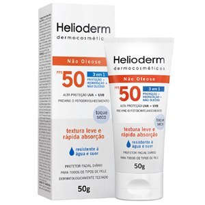 PROTETOR SOLAR FACIAL HELIODERM NÃO OLEOSO FPS50 50G