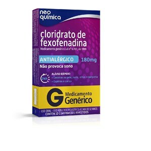 FEXOFENADINA 180MG COM 10 COMPRIMIDOS - NEO QUÍMICA - GENÉRICO