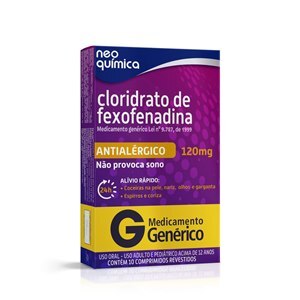 FEXOFENADINA 120 MG COM 10 COMPRIMIDOS - NEOQUIMICA - GENÉRICO