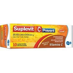 Vitamina C - Suplevit C Prevent 1G 10 Comprimidos Efervescentes - Sem Açúcar
