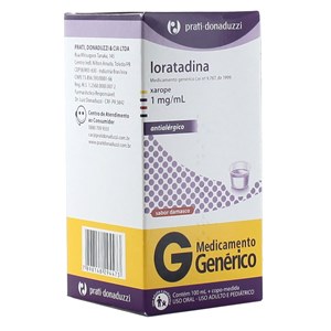Loratadina Xarope 100Ml - Prati Donaduzzi - Genérico (Claritin)
