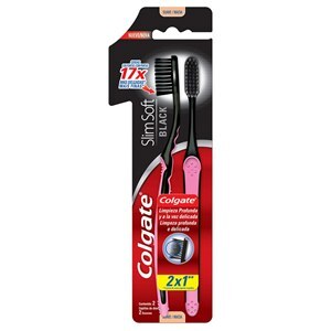 Escova Dental Colgate Slim Soft Black 2 Unidades