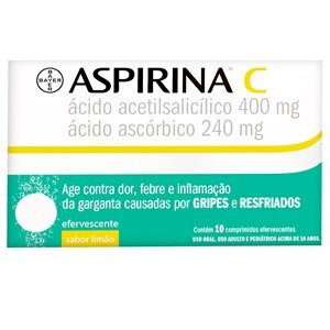 Analgésico Aspirina C Sabor Limão 10 Comprimidos Efervescentes