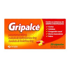 Gripalcê - Paracetamol + Clorfeniramina + Fenilefrina 20 Cápsulas
