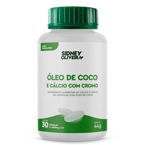 ÓLEO DE COCO E CÁLCIO COM CROMO  30 CÁPSULAS SIDNEY OLIVEIRA  