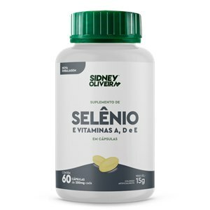 SELÊNIO + VITAMINAS A + D + E 60 CÁPSULAS SIDNEY OLIVEIRA