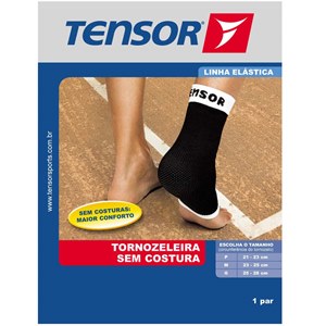 Tornozeleira Tensor Sem Costura Cor Preta Tamanho G 2 Unidades
