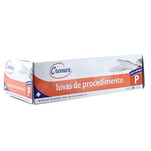 Luvas De Procedimento Cremer Látex Tamanho P 100 Unidades