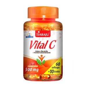 Vital C Tiaraju 500 Mg 60 Cápsulas + 10 Cápsulas Grátis