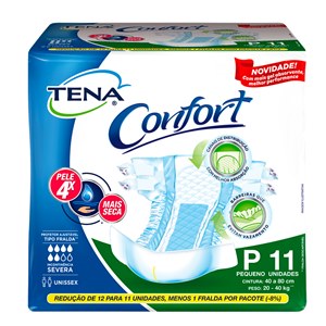 Fralda Geriátrica Unissex Tena Confort P - 9 Unidades