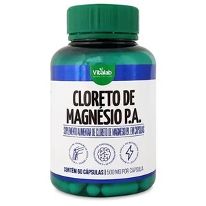 MAGNÉSIO P.A. CLORETO  VITALAB 60 CÁPSULAS