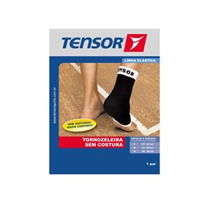 Tornozeleira Tensor Sem Costura Azul Tamanho M