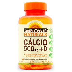 Calcium 500Mg + D3 200Ui Sundown 100 Cápsulas