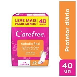 Protetor Diário Carefree Todo Dia Flexi Sem Perfume Leve Mais Pague Menos 40 Unidades