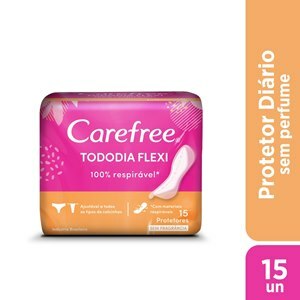 PROTETOR DIÁRIO CAREFREE TODO DIA FLEXI SEM PERFUME 15 UNIDADES