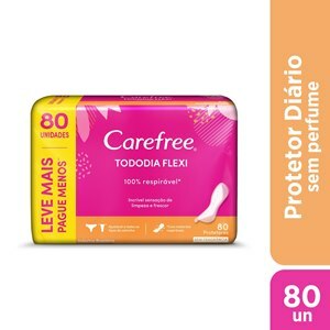 PROTETOR DIÁRIO CAREFREE TODO DIA FLEXI SEM PERFUME LEVE MAIS PAQUE MENOS 80 UNIDADES