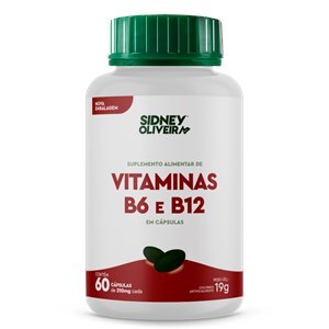 VITAMINA B6 + VITAMINA B12 60 CÁPSULAS SIDNEY OLIVEIRA