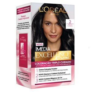 Tinta De Cabelo Permanente Imédia Excellence L'oréal Paris Creme - 2 Preto Clássico
