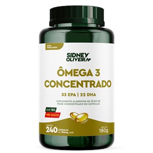 Ômega 3 500Mg Concentrado Leve 180 Cápsulas + 60 Grátis Sidney Oliveira