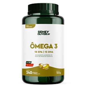 ÔMEGA 3 500MG LEVE 180 CÁPSULAS + 60 GRÁTIS SIDNEY OLIVEIRA