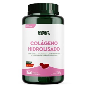 COLÁGENO HIDROLISADO + VITAMINAS E MINERAIS LEVE 180 CÁPSULAS + 60 GRÁTIS SIDNEY OLIVEIRA