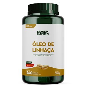 ÓLEO DE LINHAÇA LEVE 180 CÁPSULAS + 60 GRÁTIS  SIDNEY OLIVEIRA 