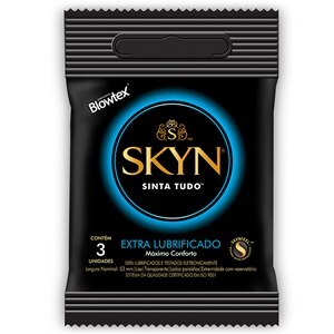 Preservativo Blowtex Skyn Extra Lubrificado Com 3 Unidades