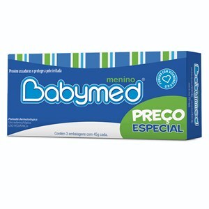 Pomada Para Prevenção De Assaduras Babymed Azul  Kit 3 Unidades 45G