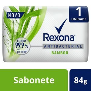 SABONETE EM BARRA ANTIBACTERIANO REXONA BAMBOO ELIMINA 99% DAS BACTÉRIAS 84G