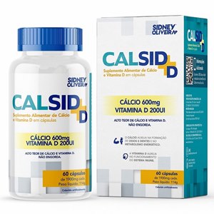 Cálcio 600Mg + Vitamina D3 200Ui Calsid Sidney Oliveira 60 Cápsulas