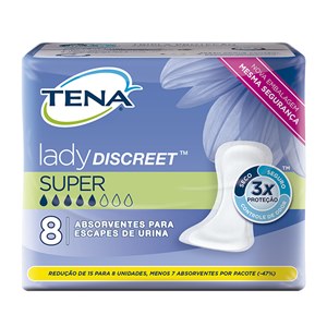 Absorvente Para Incontinência Urinária Tena Lady Discreet Super 8 Unidades